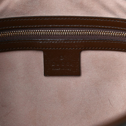 Gucci GG Supreme Monogram Azalea Calfskin Web Medium Jackie 1961 Hobo Beige Ebony Brown Sugar 6 of 14