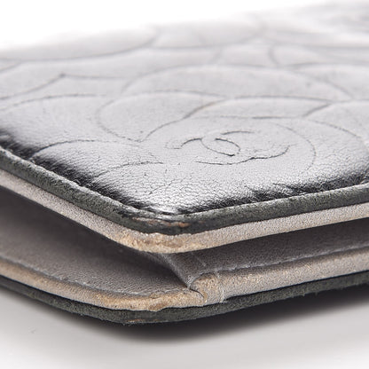 Chanel Lambskin Camellia Embossed Yen Wallet Black 11 of 15