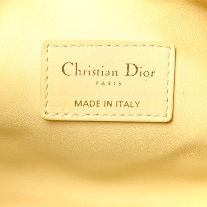 Christian Dior Calfskin Macrocannage Medium Diortravel Nomad Pouch Pale Yellow 7 of 9