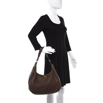 Prada Vitello Daino Hobo Cacao 2 of 10