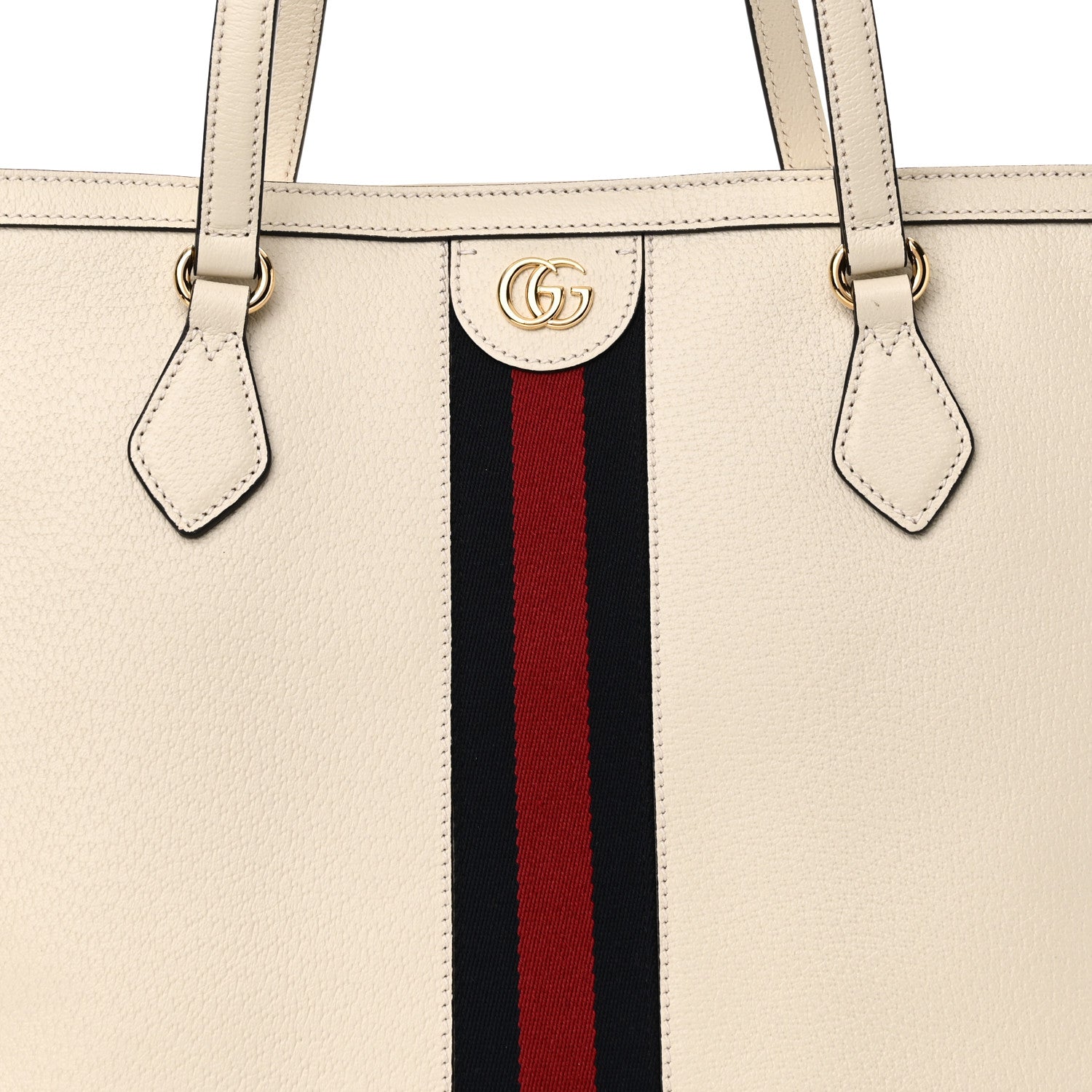 Gucci Textured Calfskin Web Ophidia Shopping Tote Ivory 8 of 10