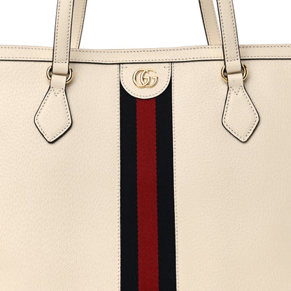 Gucci Textured Calfskin Web Ophidia Shopping Tote Ivory 8 of 10