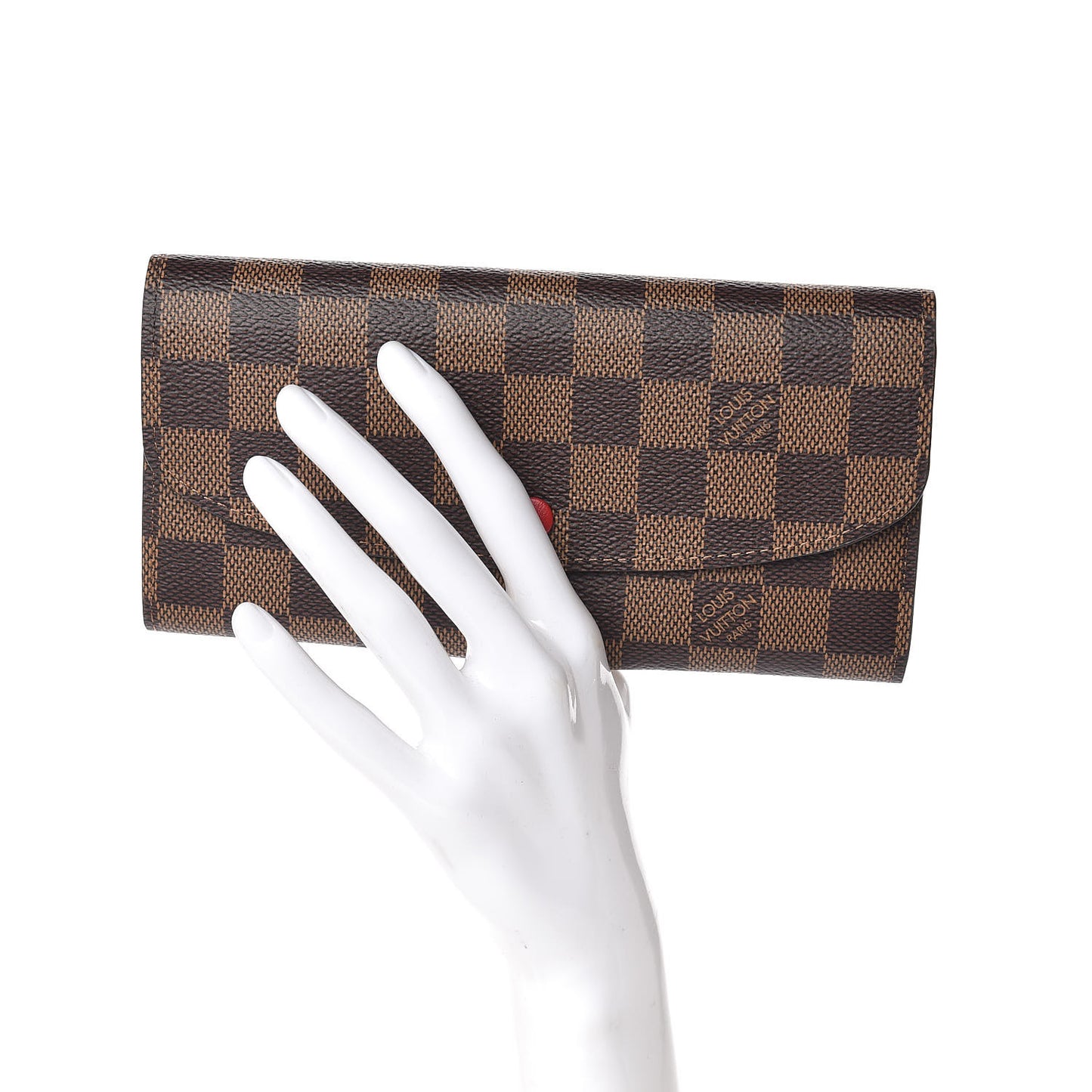 Damier Ebene Emilie Wallet Red