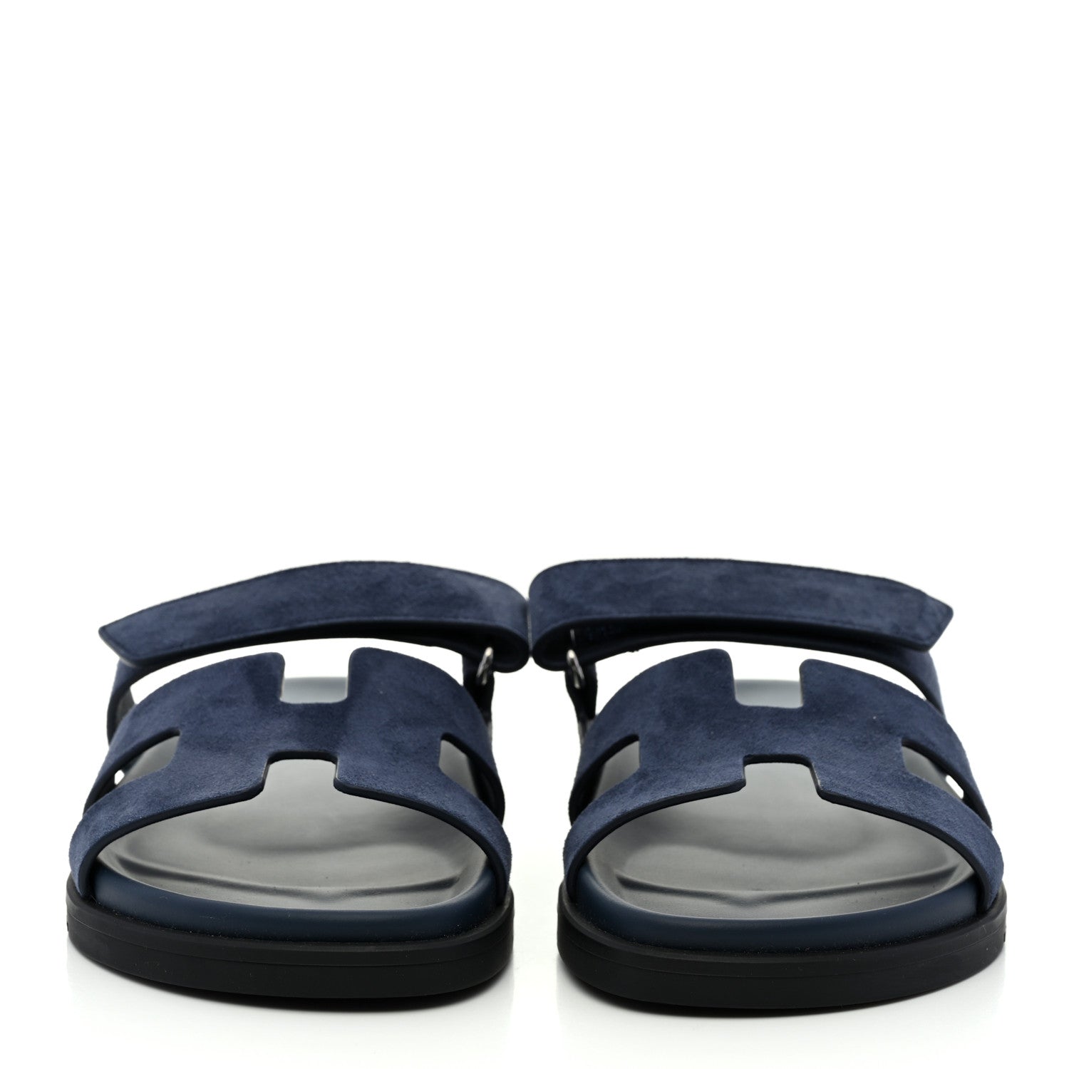 Hermes Suede Goatskin Womens Chypre Sandals 38 Bleu Celeste 2 of 9