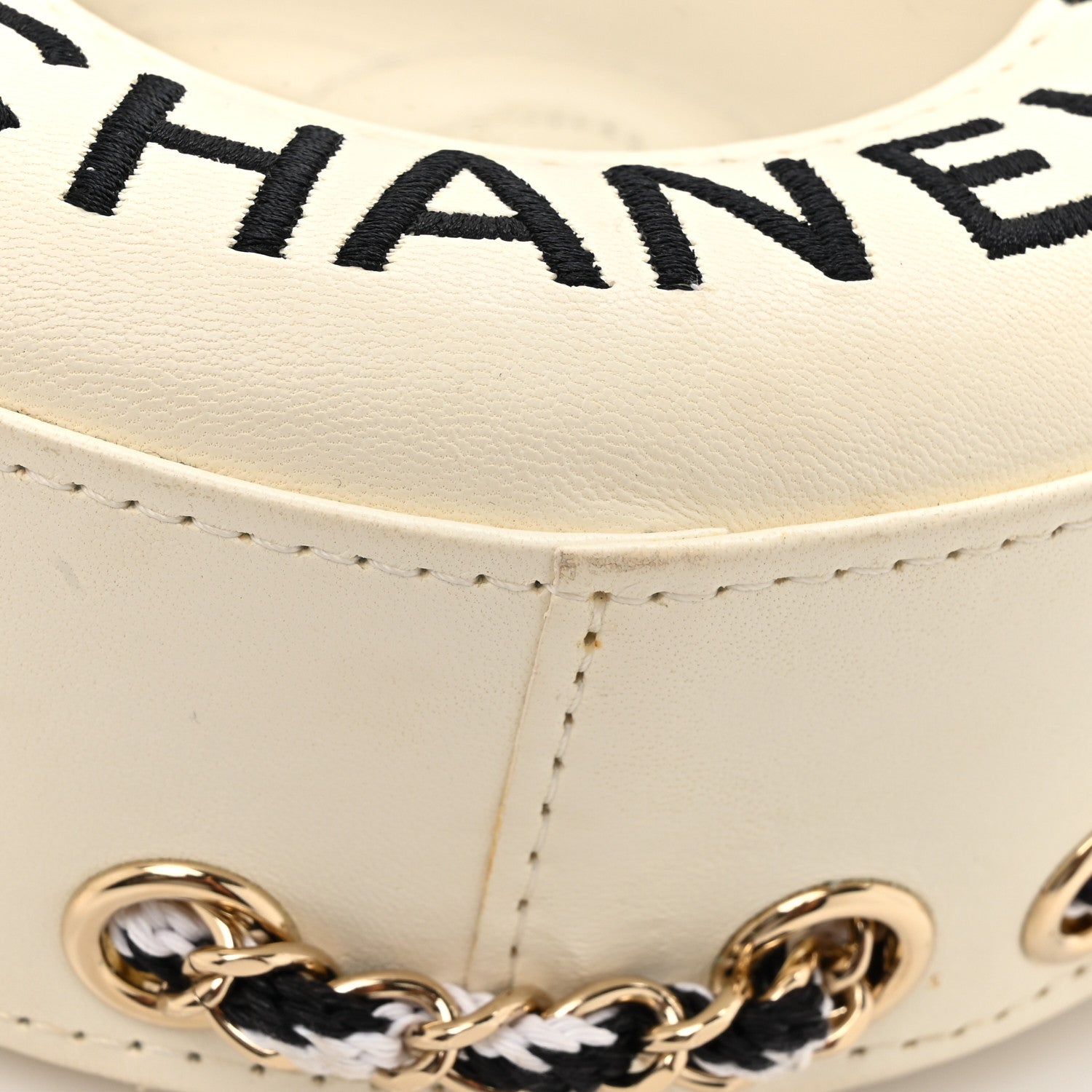 Chanel Lambskin Coco Lifesaver Round Bag Black White 11 of 14
