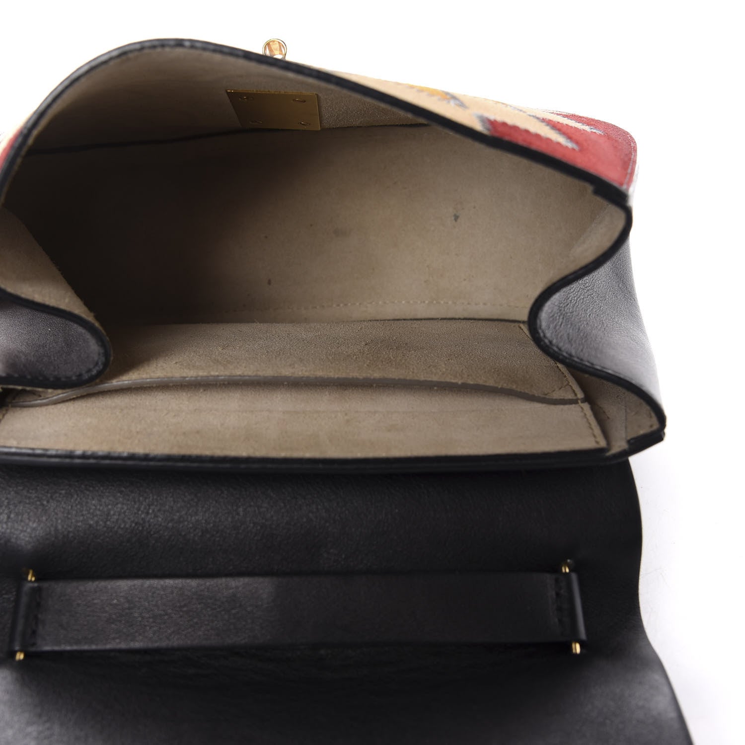 Chloe Suede Calfskin Wonder Woman Patchwork Drew Shoulder Bag Black 5 of 10