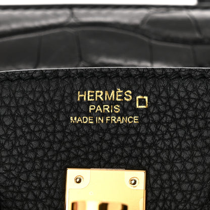 Hermes Togo Matte Alligator Birkin Touch 25 Black 6 of 11