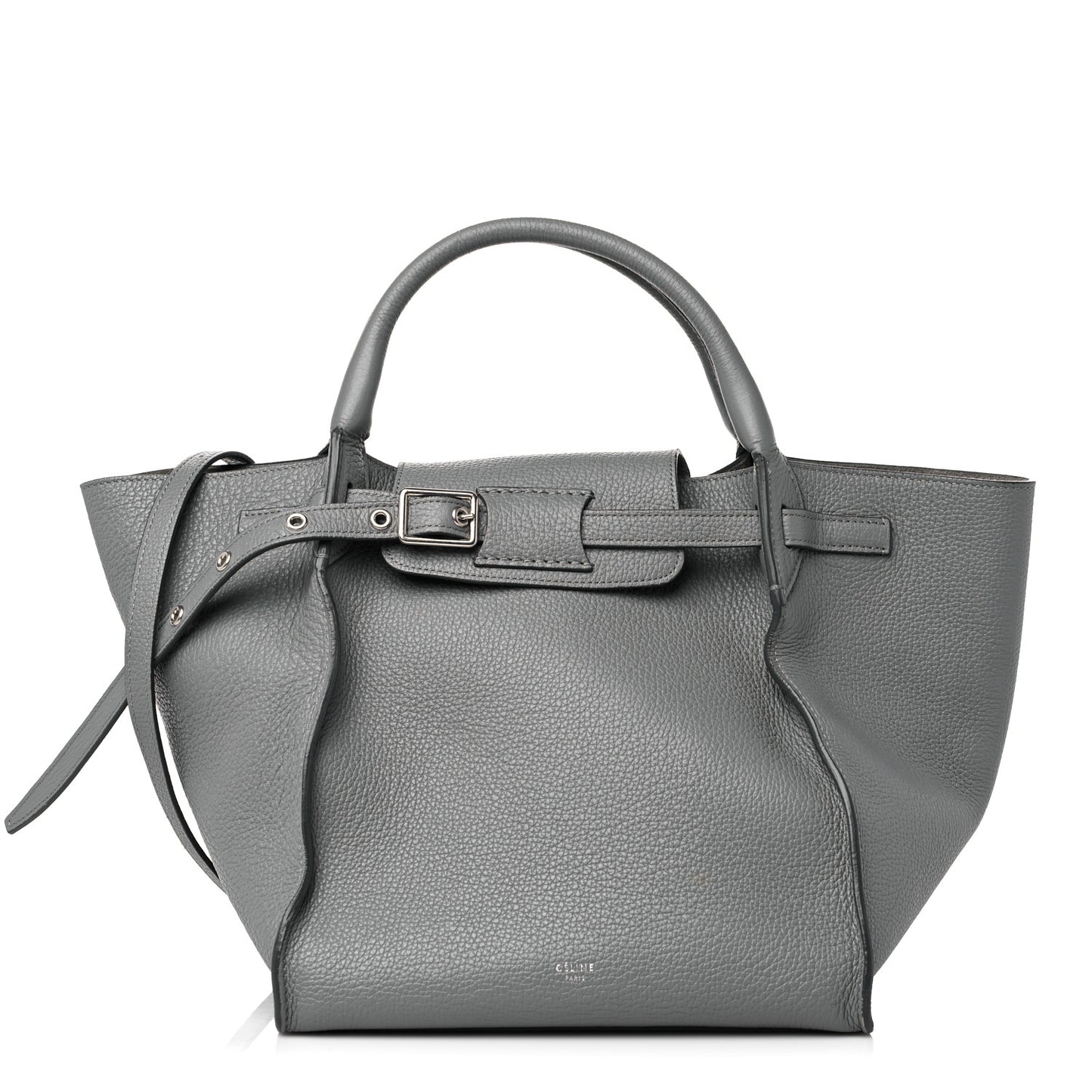 Supple Calfskin Long Strap Small Big Bag Zinc