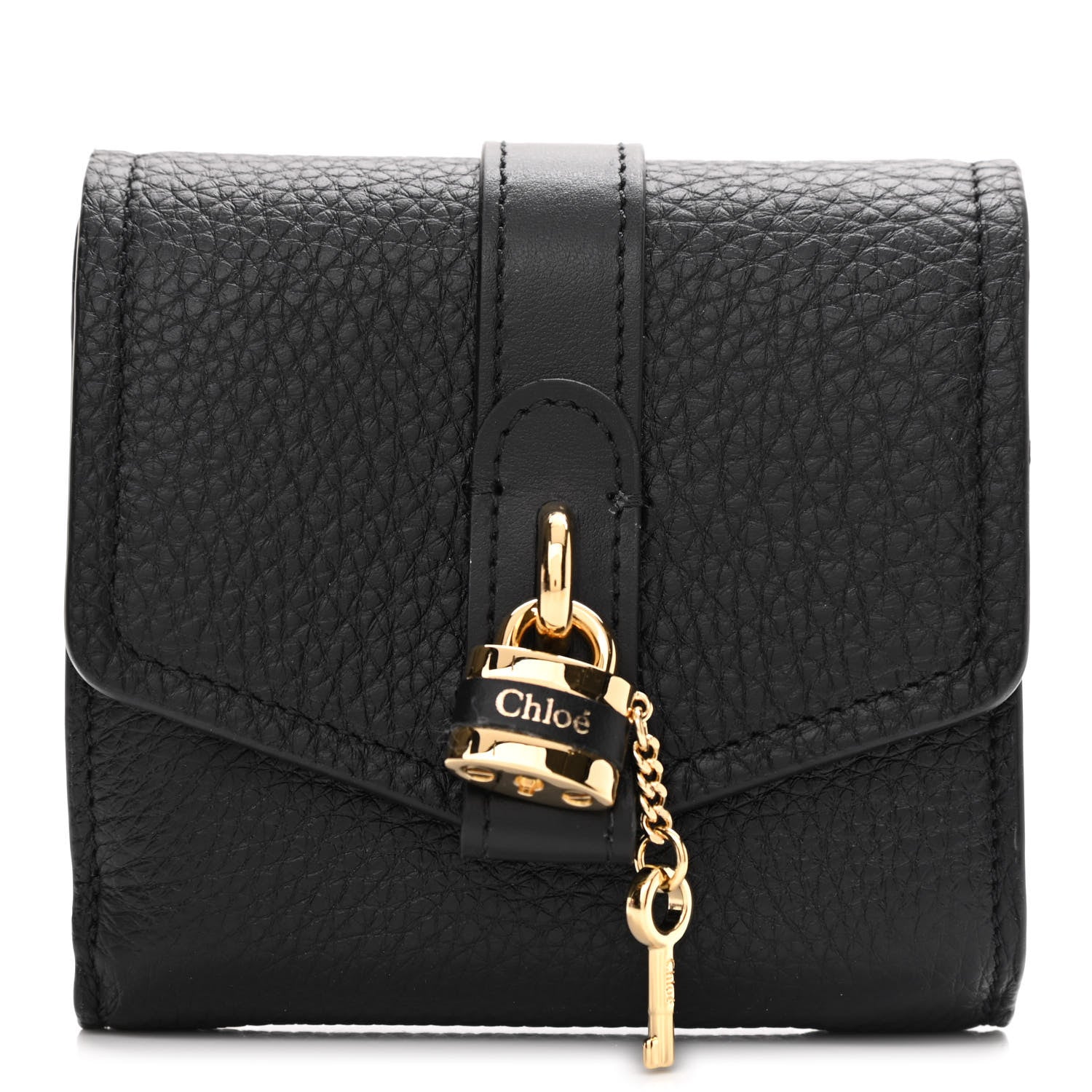 Chloe Grained Calfskin Small Aby Tri-Fold Wallet Black 1 of 10