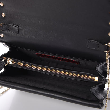 Valentino Garavani Calfskin Rockstud Wallet on Chain Black 5 of 7