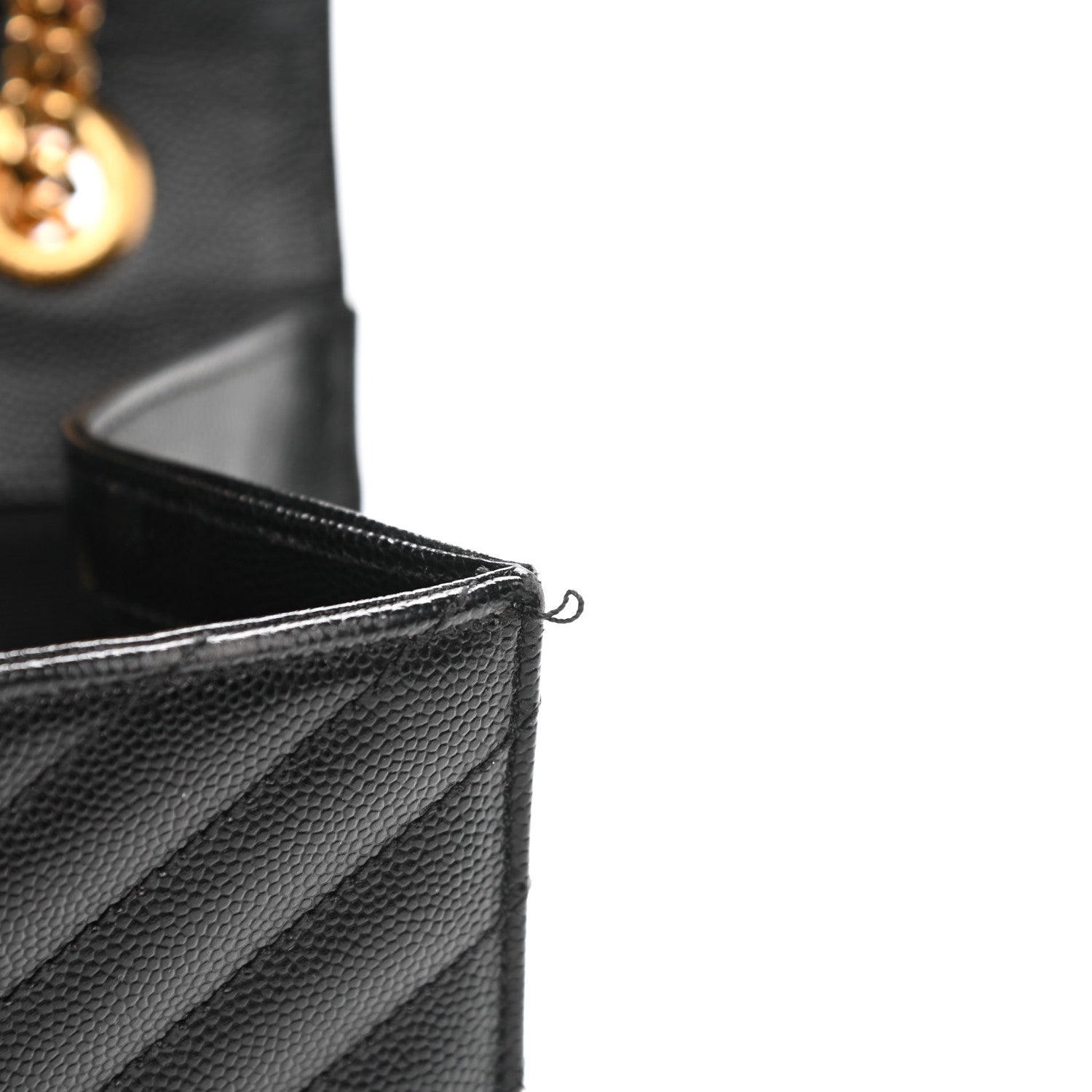 Saint Laurent Grain De Poudre Matelasse Chevron Large Monogram Satchel Black 7 of 13