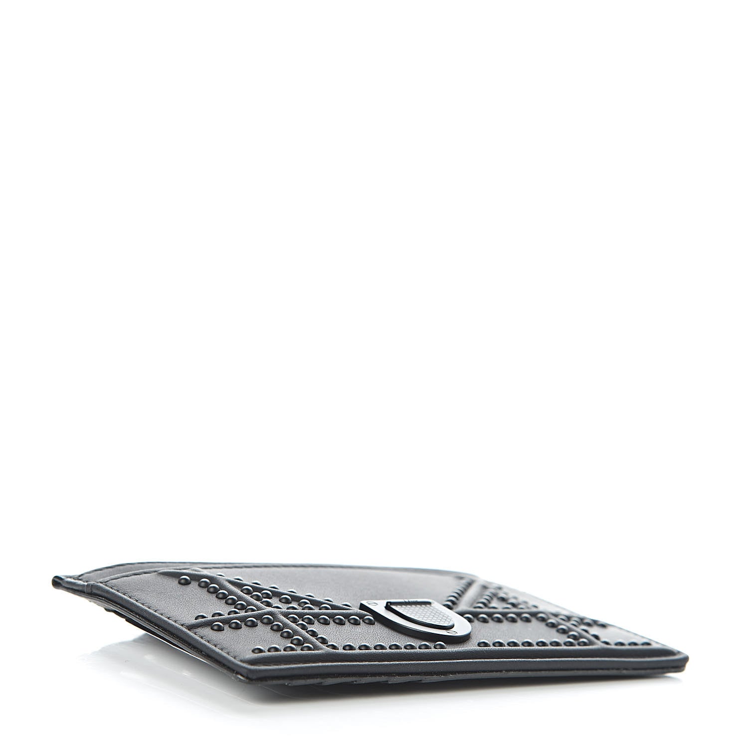 Christian Dior Ultra Matte Calfskin Studded Diorama Card Holder Black 4 of 6
