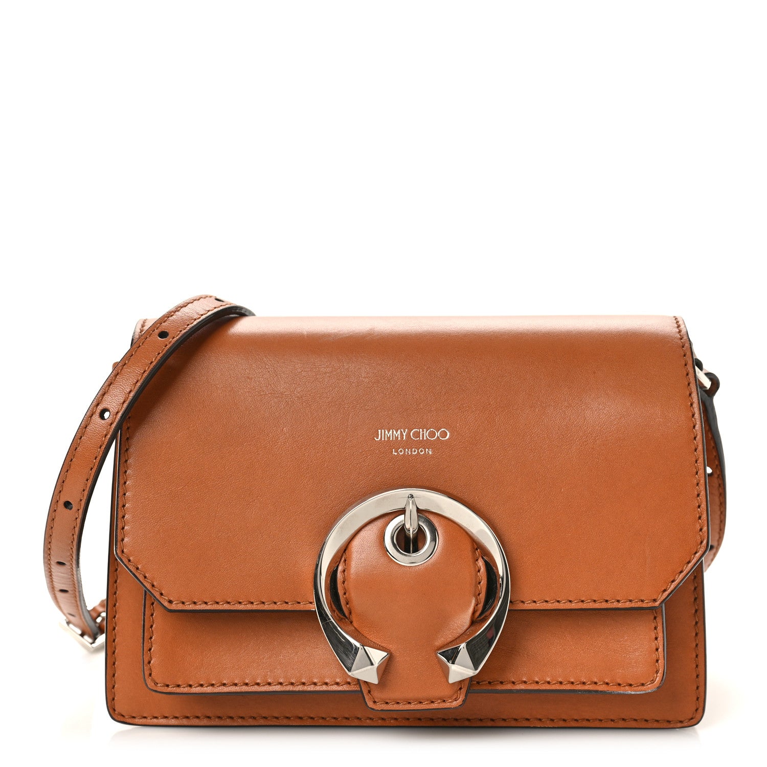 Jimmy Choo Calfskin Madeline Shoulder Bag Brown 1 of 8