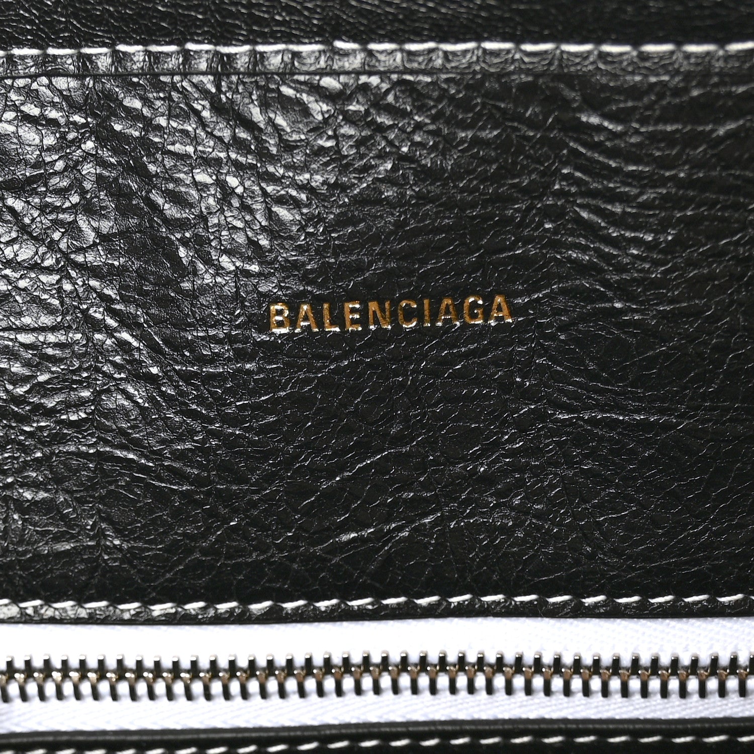 Balenciaga Agneau Arena Striped Patchwork Large Barbes East West Shopper Black White 5 of 5