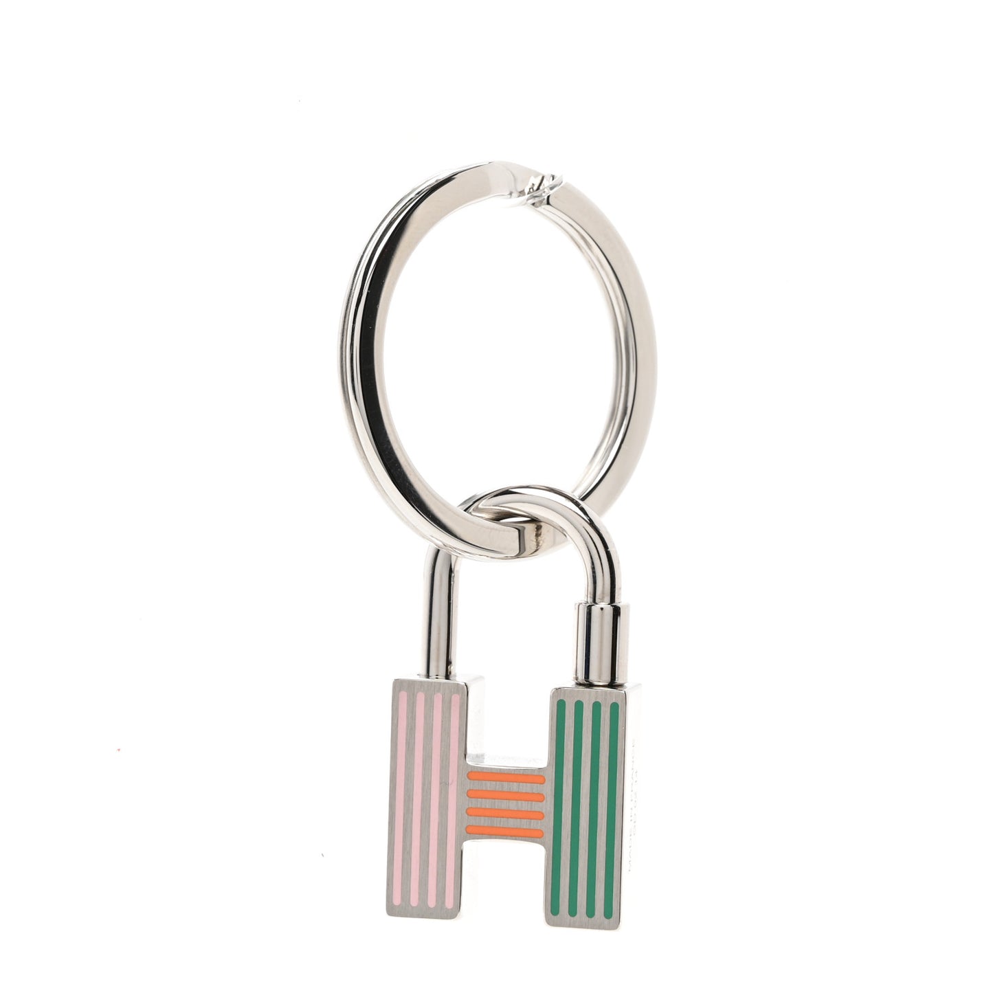 Lacquered Palladium Cadenas Quizz Key Ring Multicolor