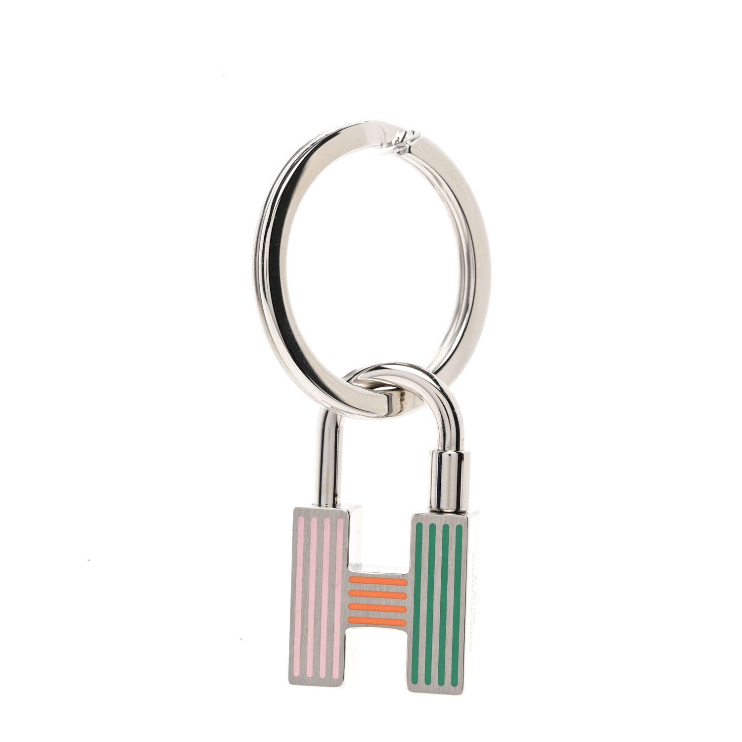Hermes Lacquered Palladium Cadenas Quizz Key Ring Multicolor 1 of 4