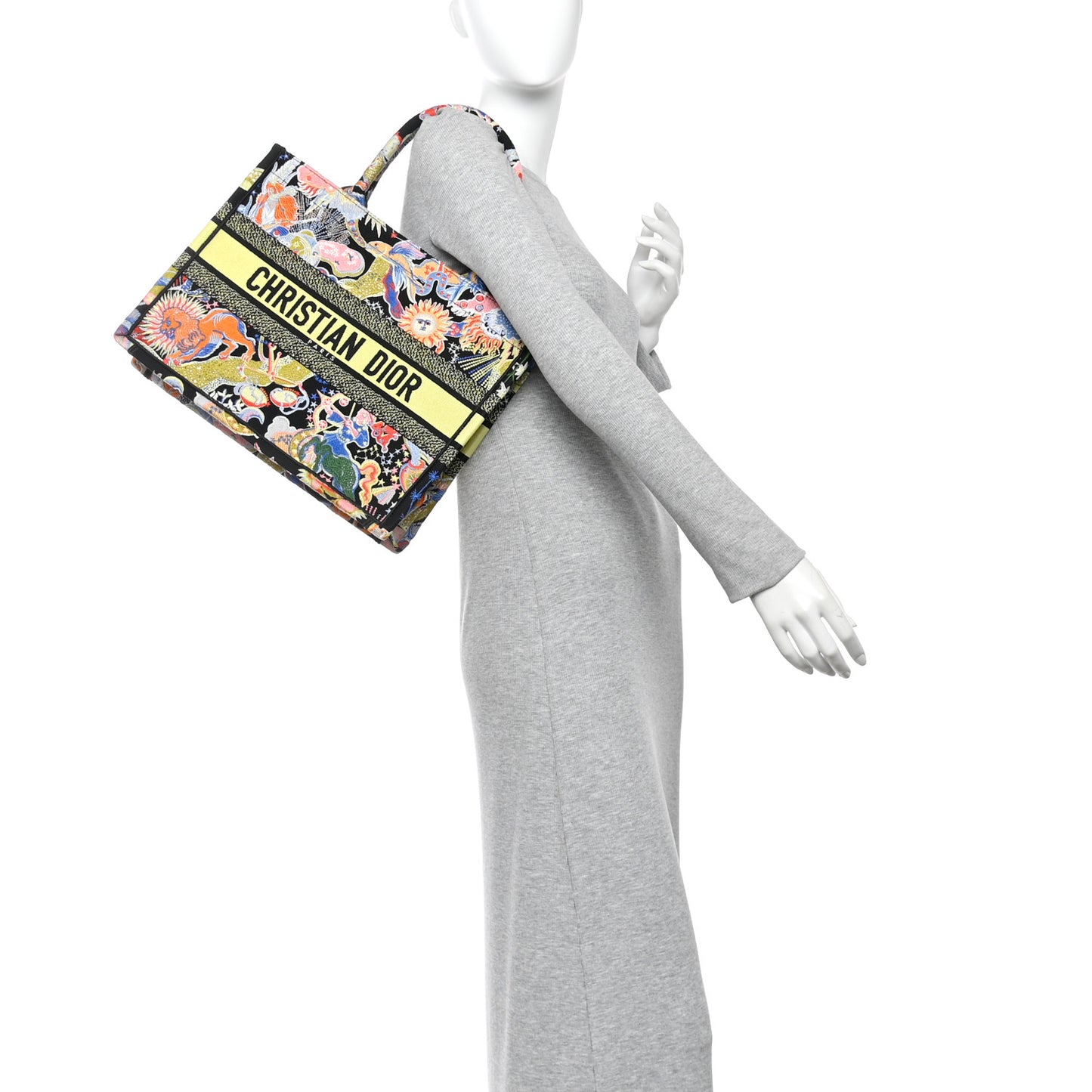 Canvas Zodiac Fantastico Embroidered Medium Book Tote Black Multicolor