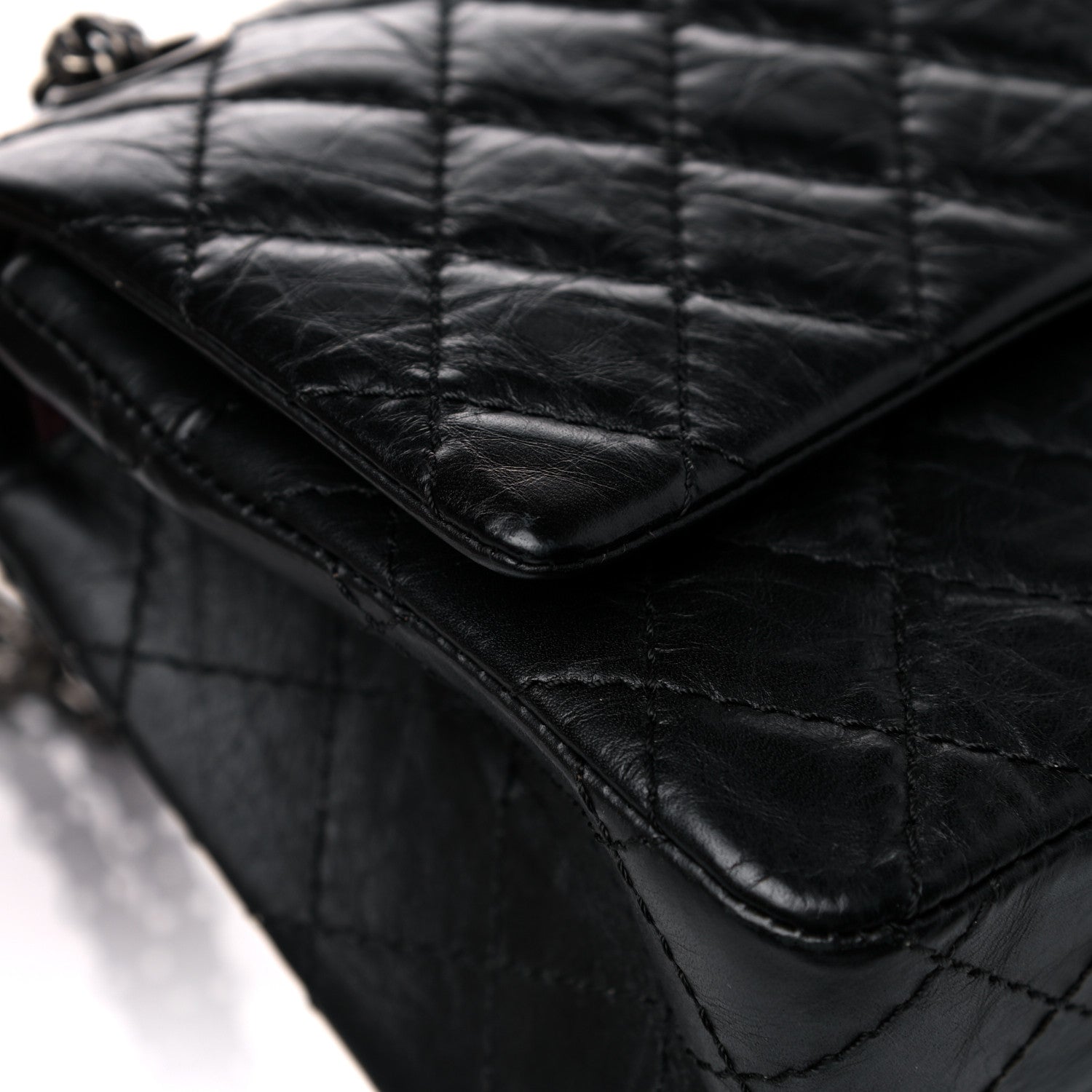 Chanel Aged Calfskin Quilted 2.55 Reissue 225 Flap Black 12 of 16