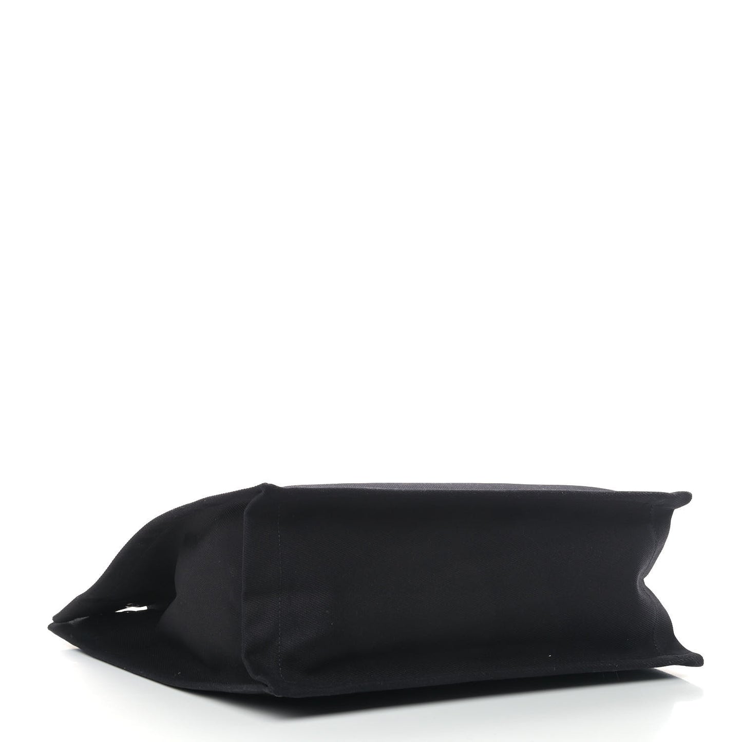 Linen Calfskin Rive Gauche North South Tote Black