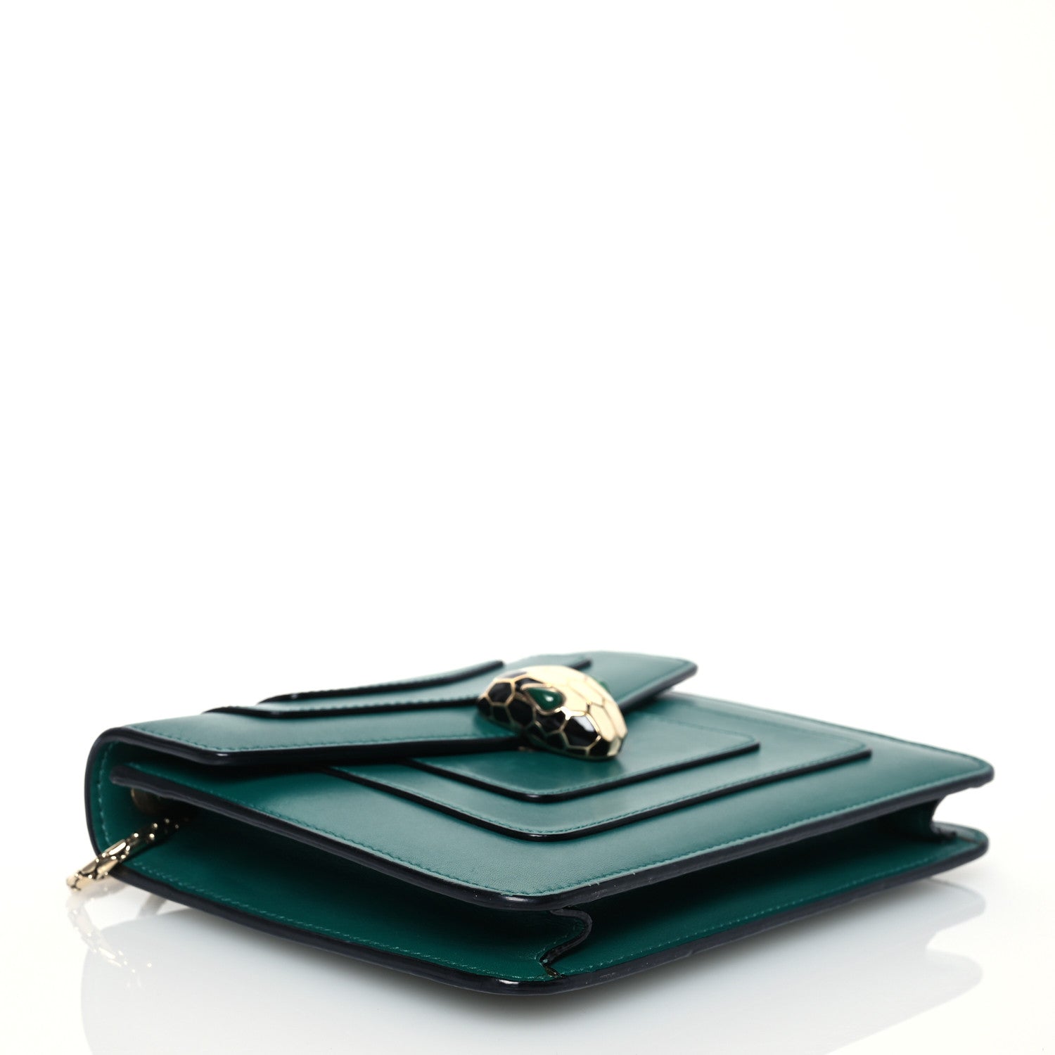 Bulgari Calfskin Small Serpenti Forever Snake Strap Crossbody Bag Emerald Green 5 of 16