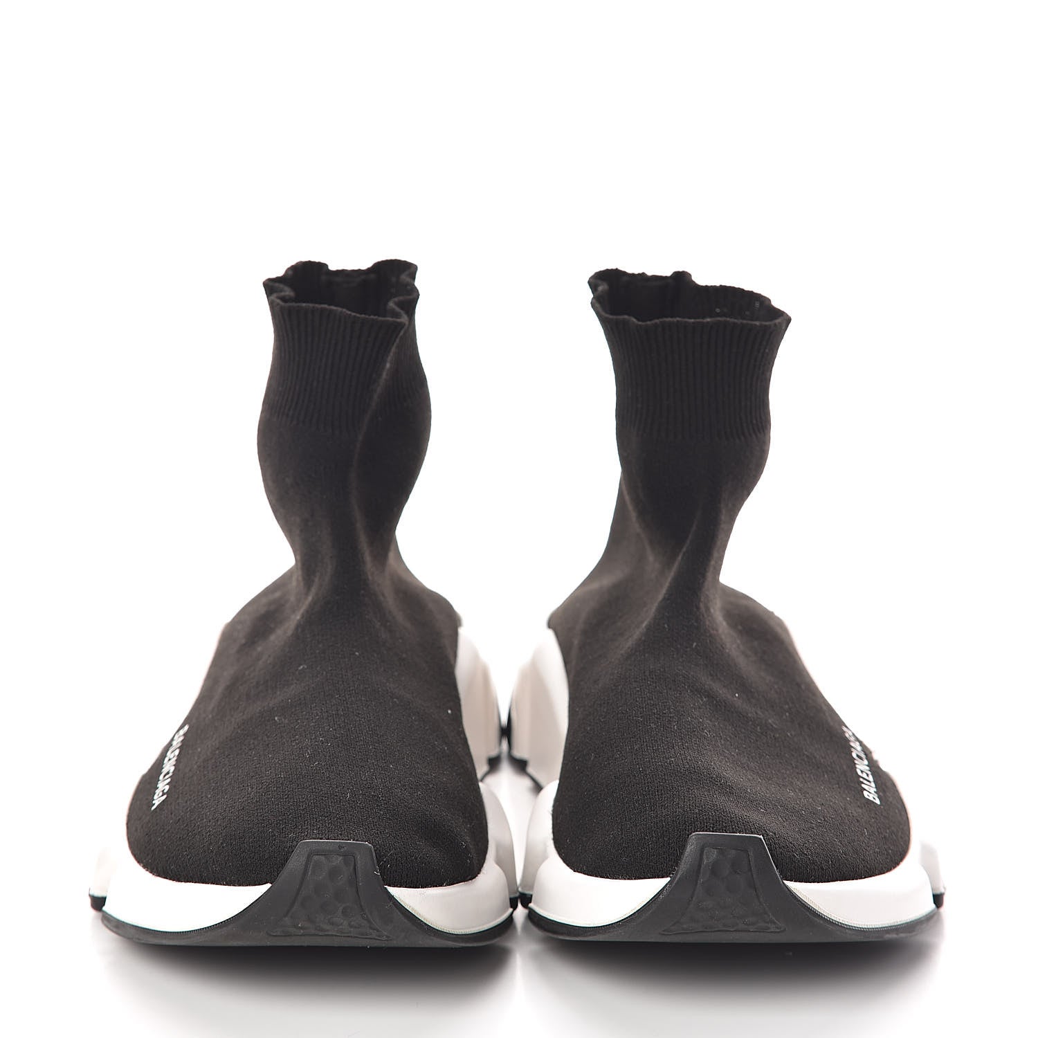 Balenciaga Neoprene Knit Womens Speed Sneakers 40 Black White 2 of 7