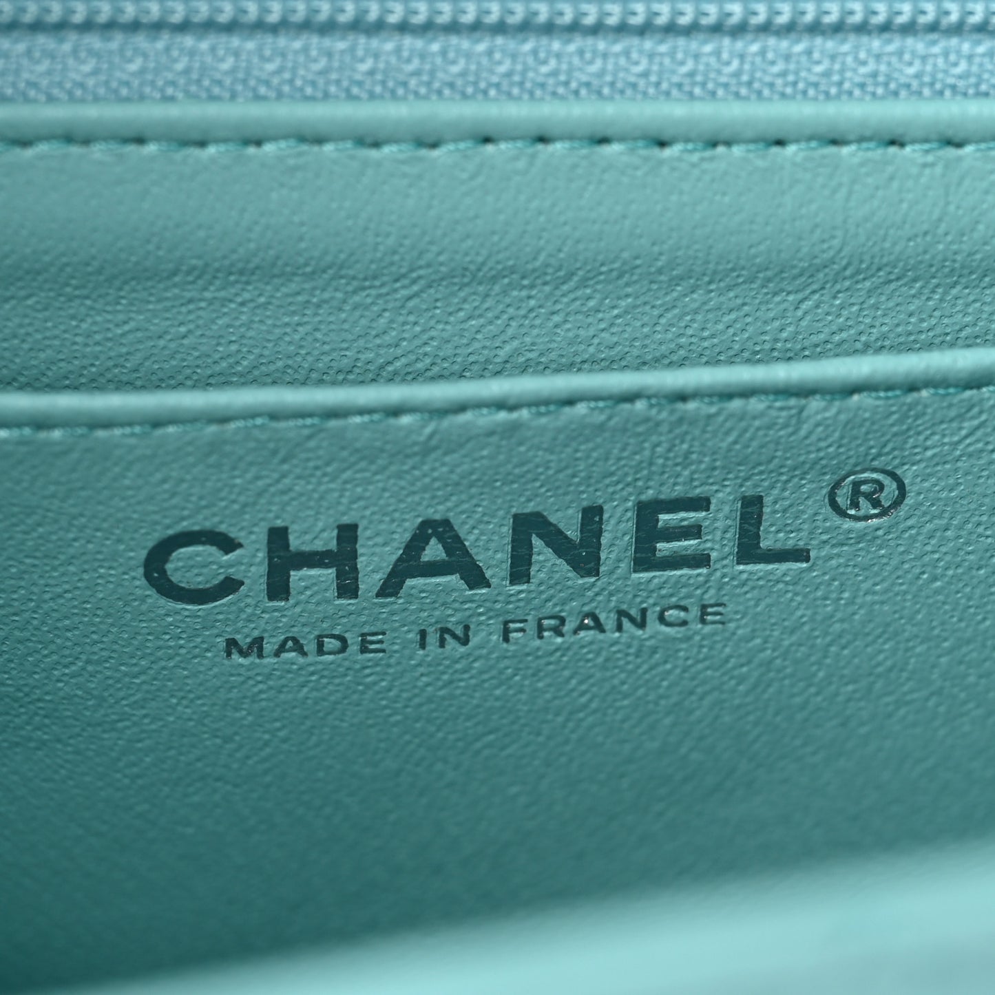 Lambskin Quilted Mini Rectangular Flap Light Blue