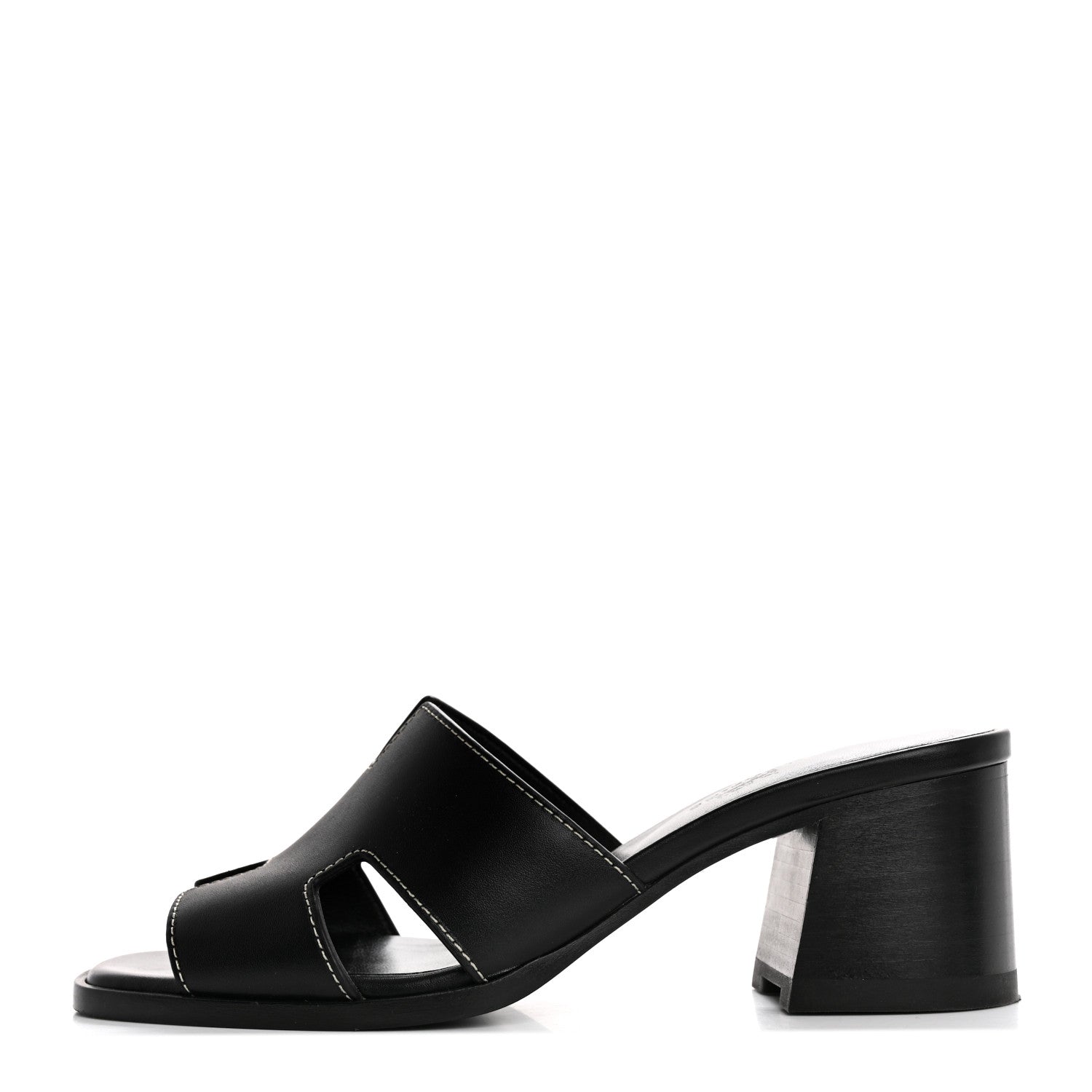 Hermes Calfskin Helia Sandals 36 Black 1 of 12