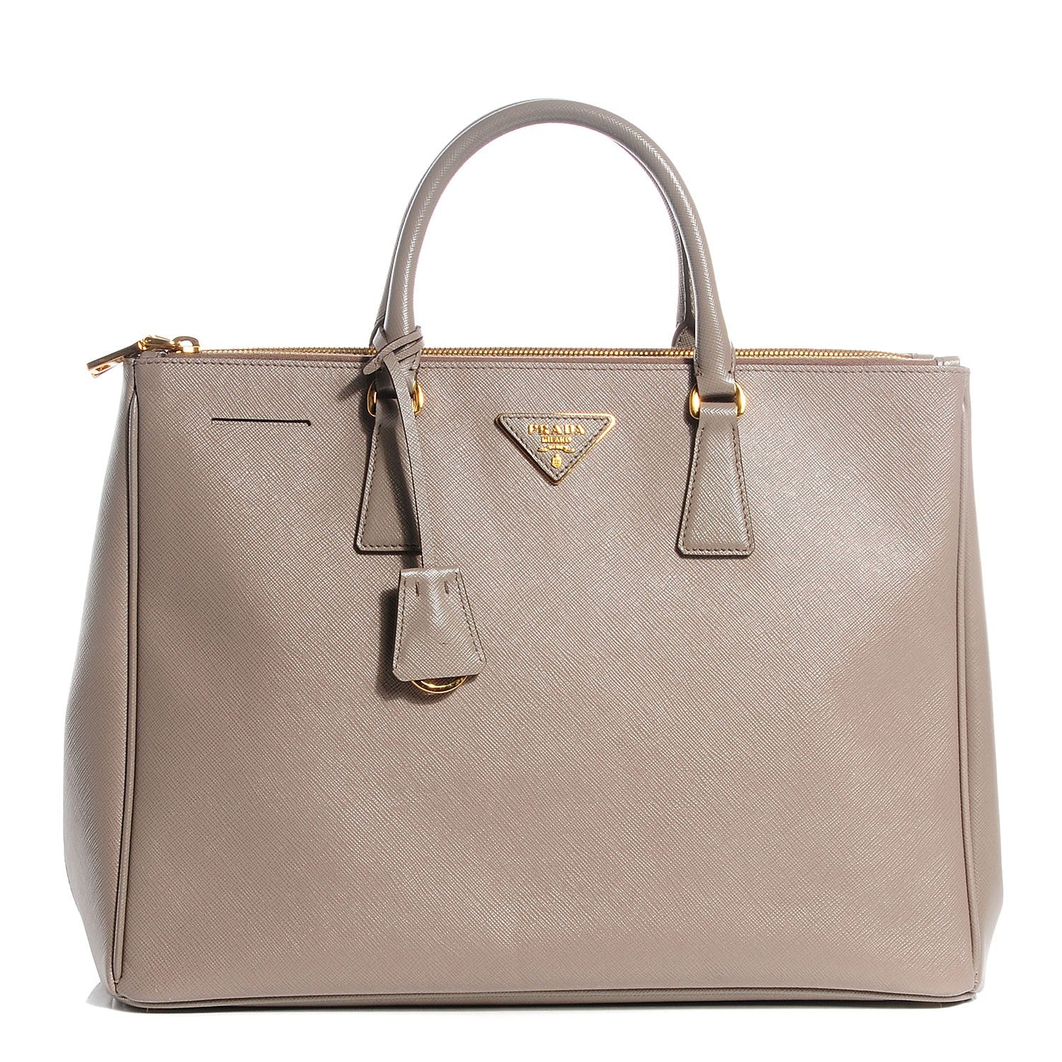 Prada Saffiano Lux Large Double Zip Tote Argilla 1 of 10