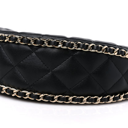 Chanel Lambskin Quilted Small Hobo Bag Black 8 of 9