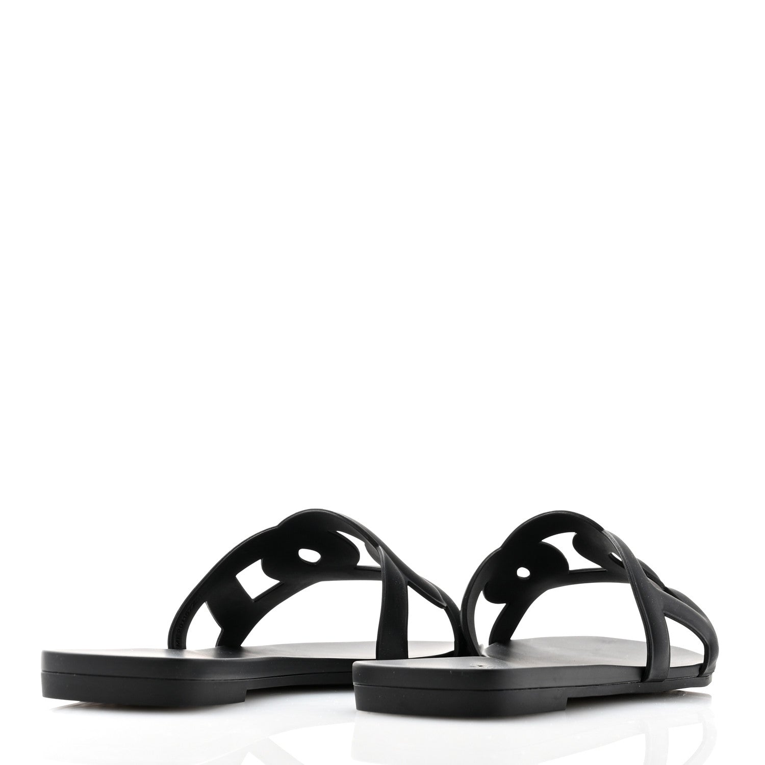 Hermes Rubber Aloha Sandals 38 Black 4 of 9