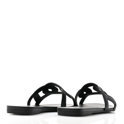 Hermes Rubber Aloha Sandals 38 Black 4 of 9