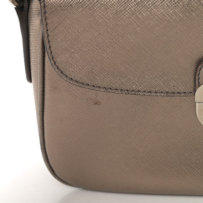 Prada Metallic Saffiano Pushlock Shoulder Bag Bronzo 14 of 15