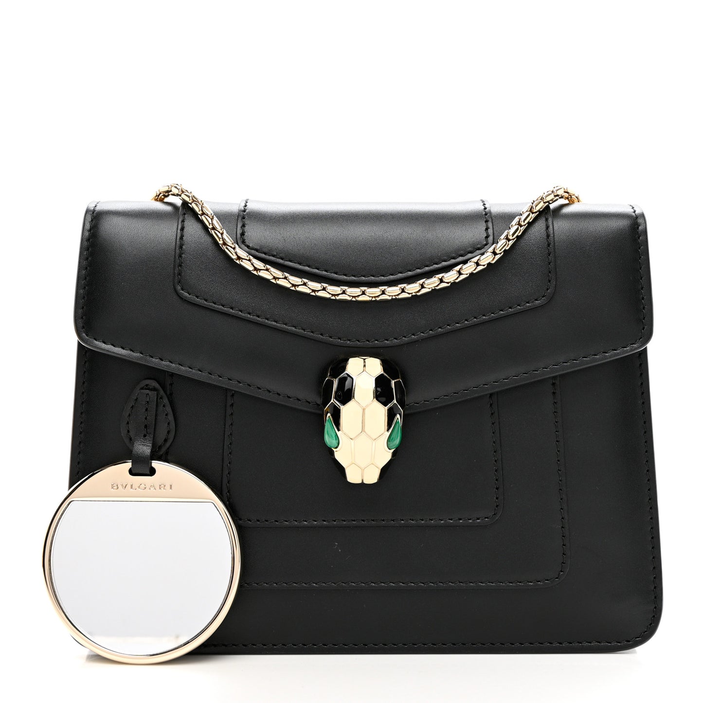 Calfskin Serpenti Forever Crossbody Bag Black