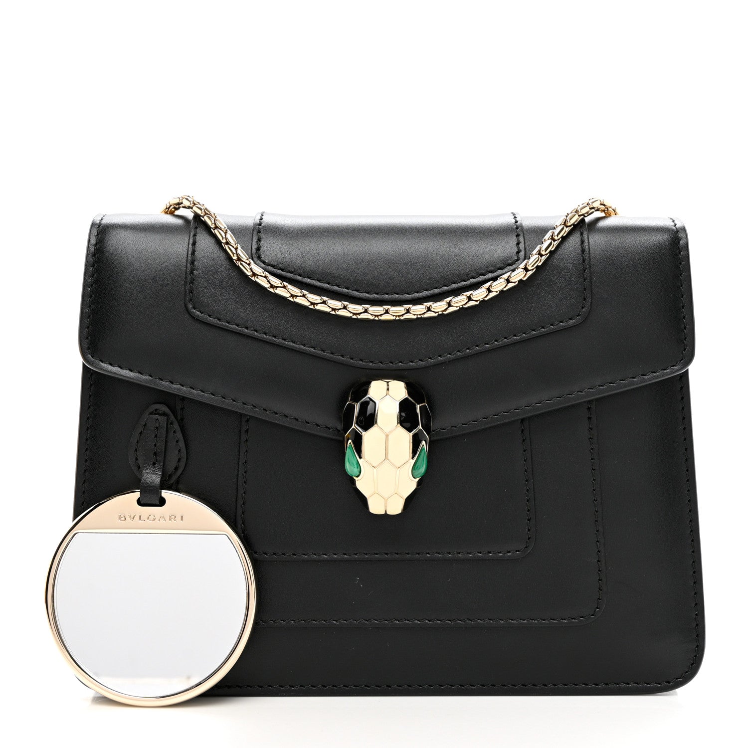 Bulgari Calfskin Serpenti Forever Crossbody Bag Black 3 of 9