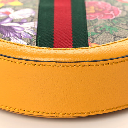 Gucci GG Supreme Monogram Flora Web Mini Ophidia Round Shoulder Bag Beige Multicolor Crop 8 of 9