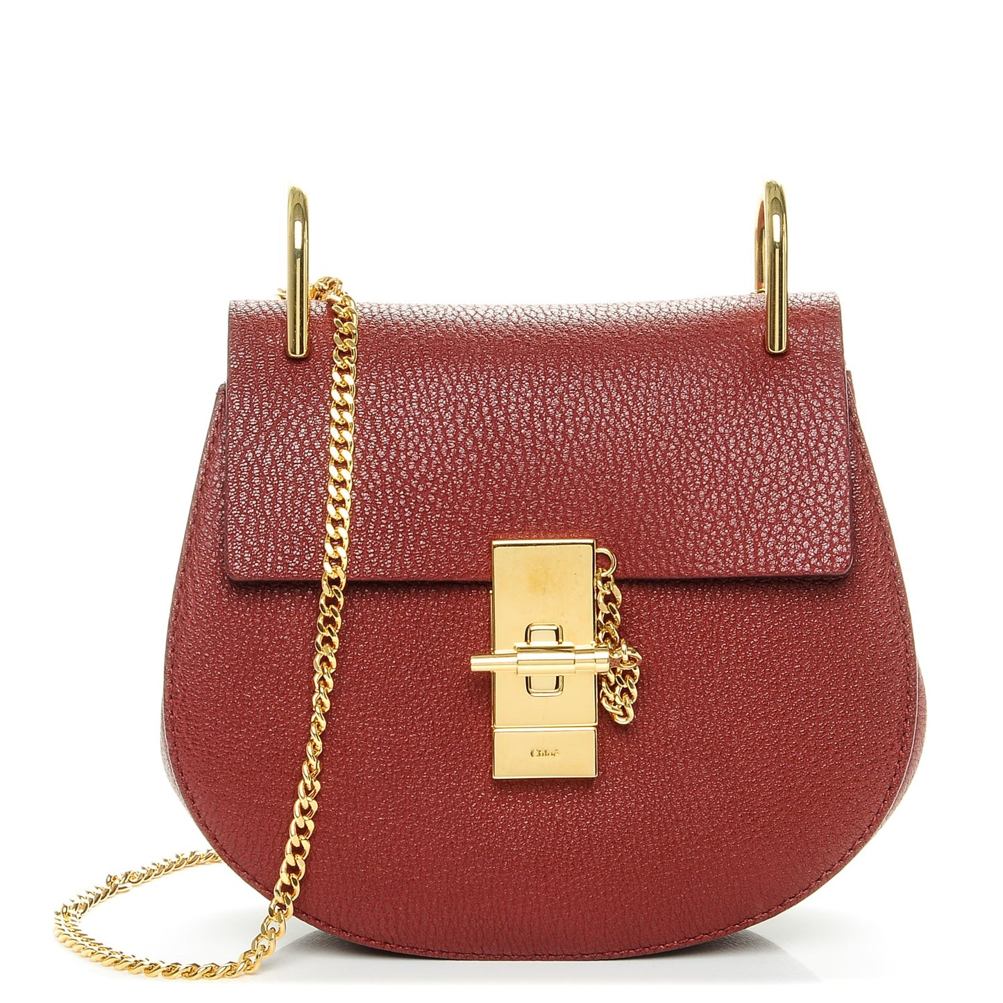 Grained Lambskin Mini Drew Shoulder Bag Sienna Red