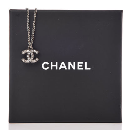 Chanel Crystal CC Necklace Silver 7 of 7