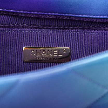 Chanel Tie Dye Calfskin Quilted Medium Chanel 19 Flap Blue Purple 6 of 10