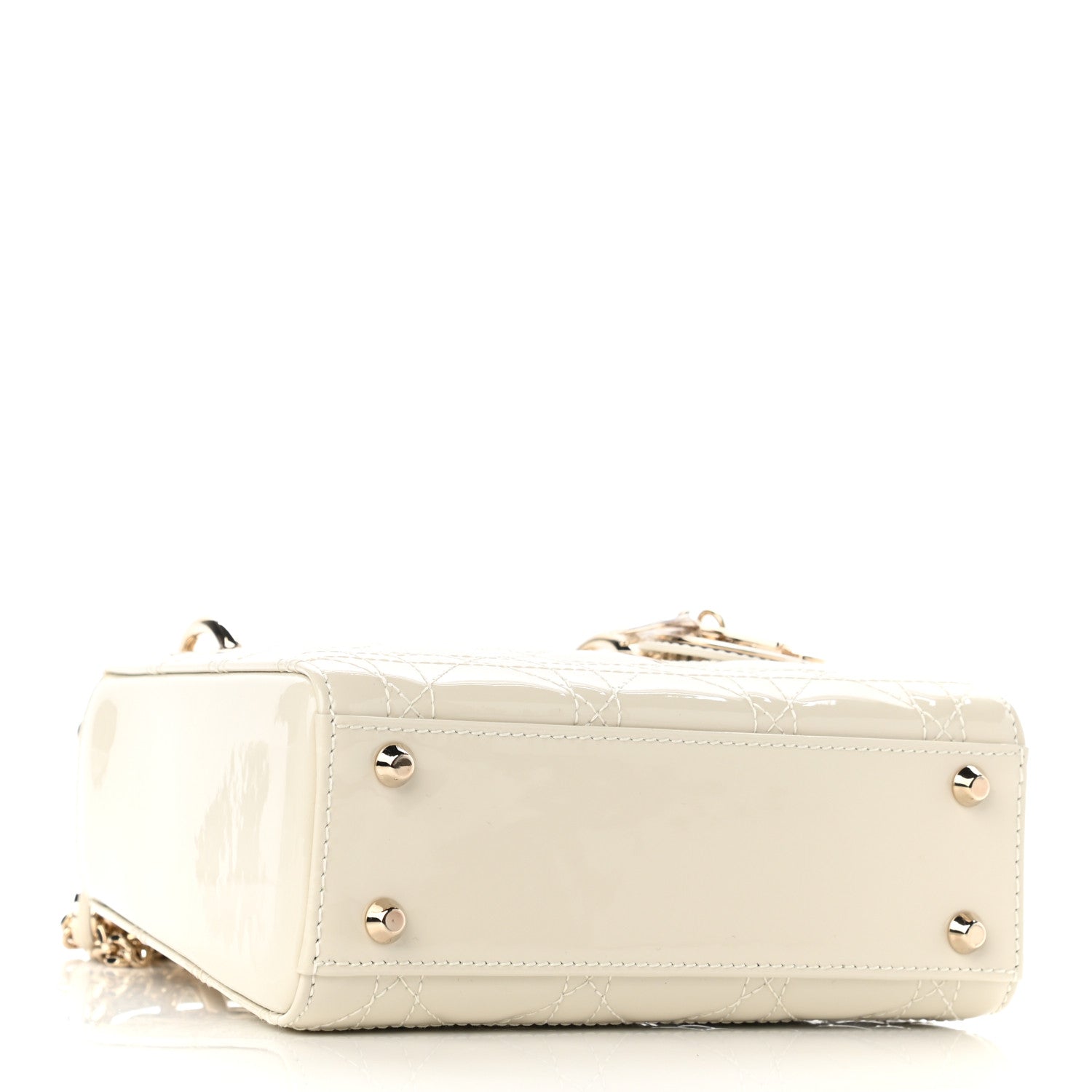 Christian Dior Patent Cannage Mini Lady Dior Ivory 3 of 9