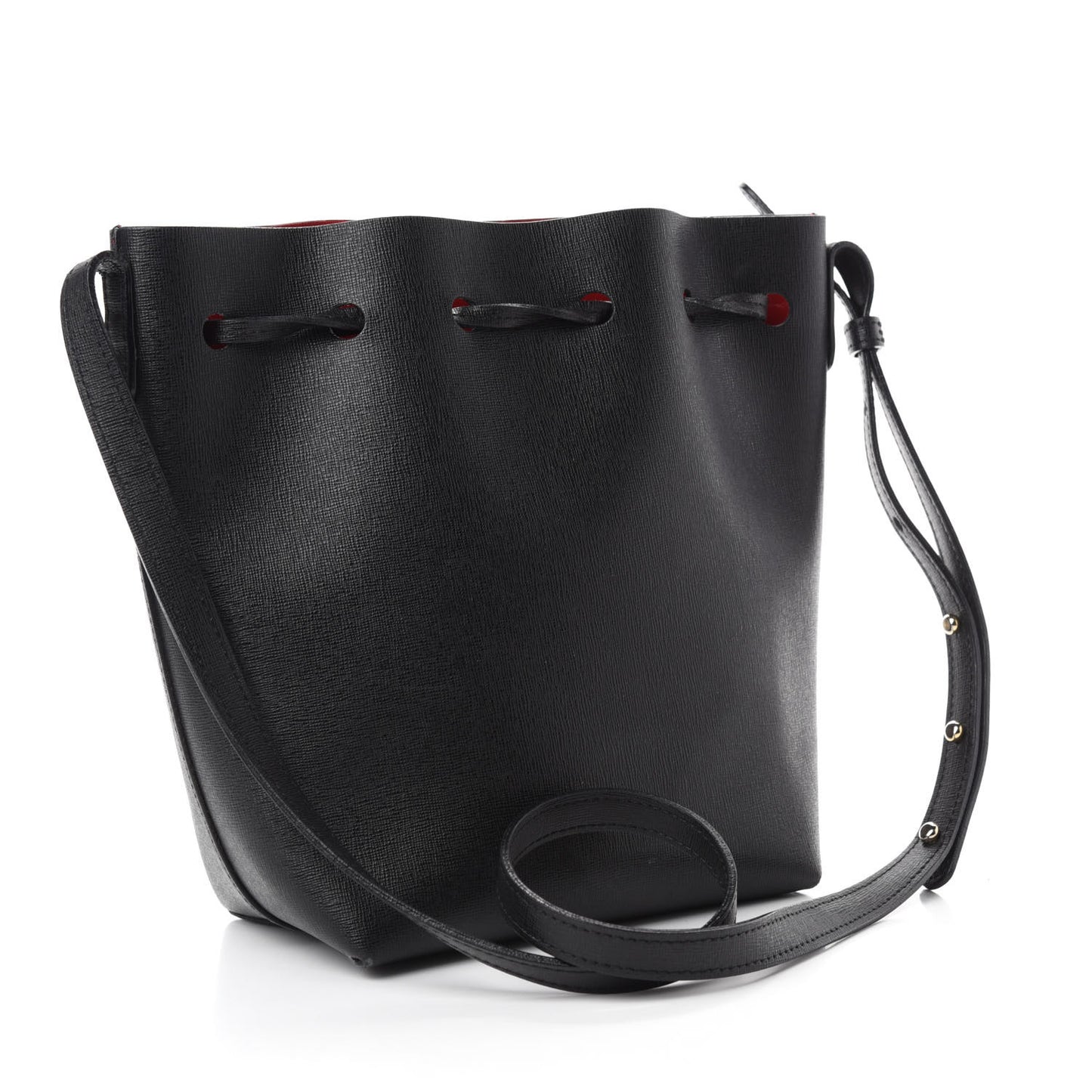 Saffiano Mini Bucket Bag Black Flamma