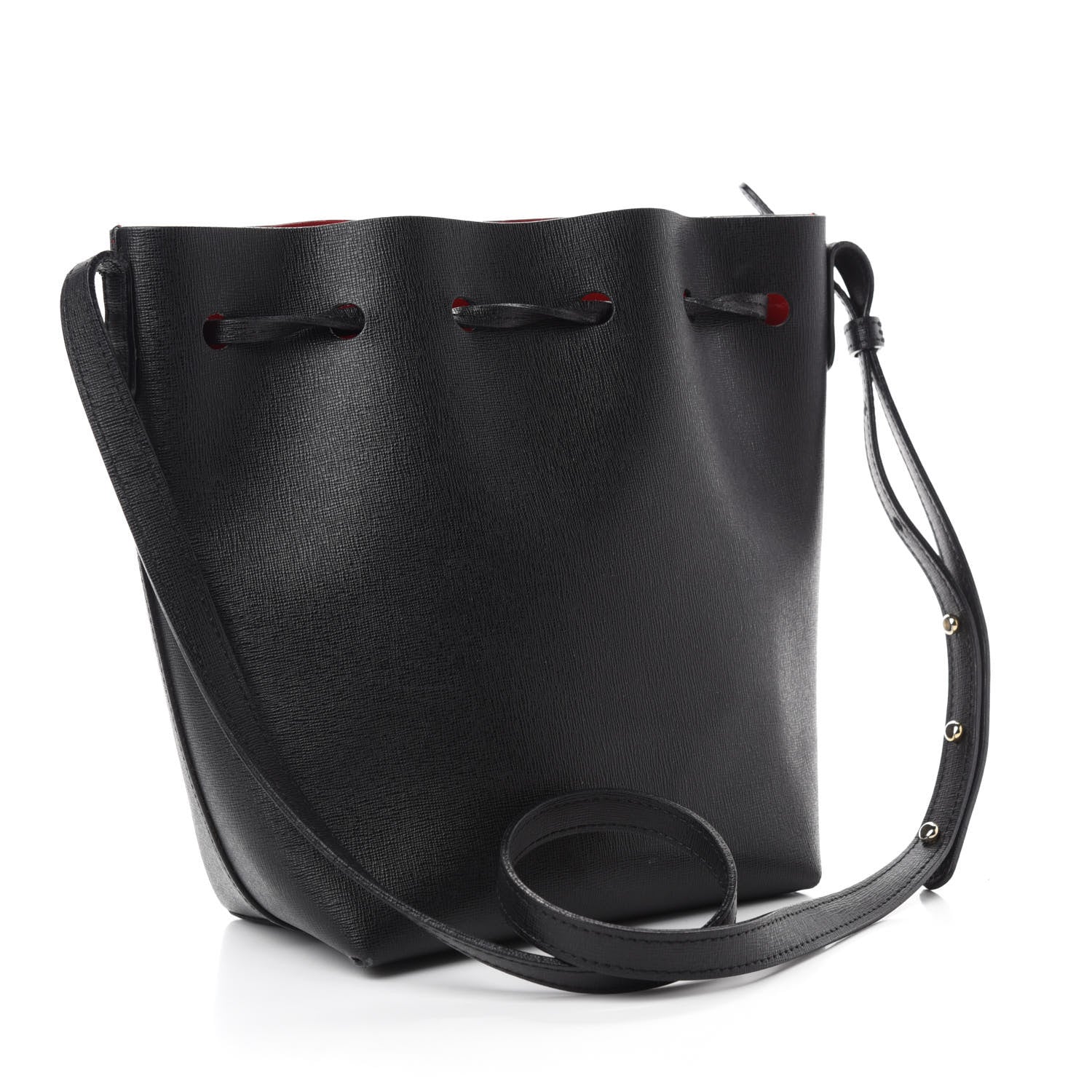 Mansur Gavriel Saffiano Mini Bucket Bag Black Flamma 3 of 19