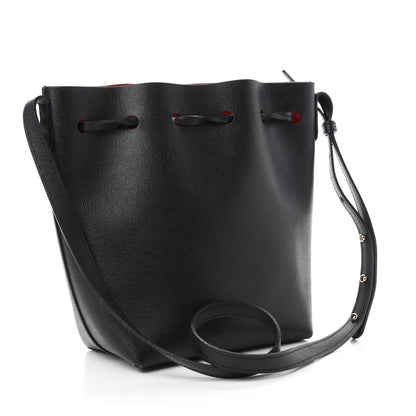 Mansur Gavriel Saffiano Mini Bucket Bag Black Flamma 3 of 19