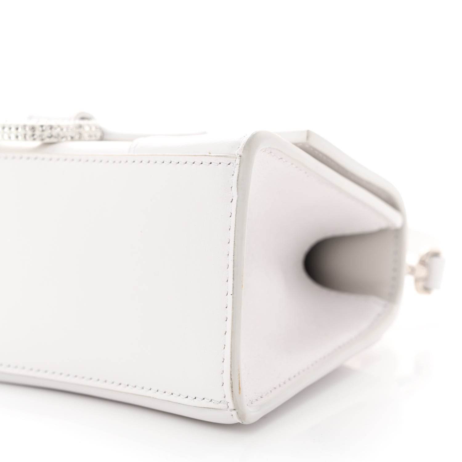 Balenciaga Shiny Box Calfskin Strass Hourglass Top Handle Bag XS White 11 of 16