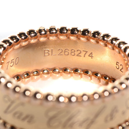 Van Cleef & Arpels 18K Rose Gold Perlee Signature Ring 52 6 3 of 6