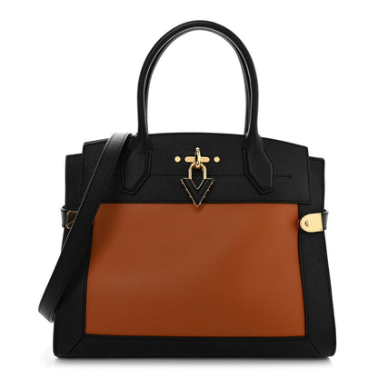 Louis Vuitton Grained Calfskin Steamer MM Black Chataigne 1 of 10