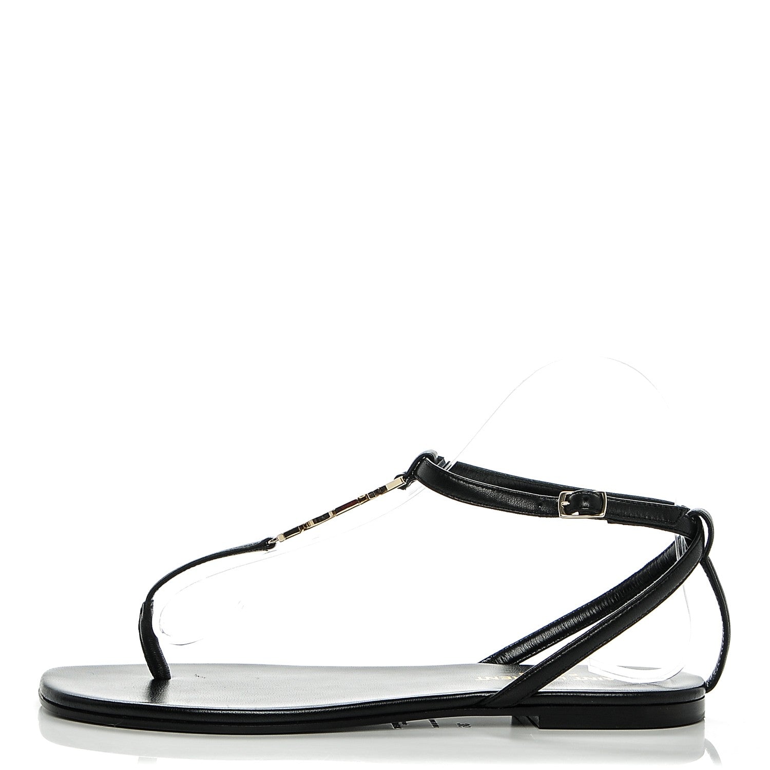 Saint Laurent Calfskin Nu Pieds 05 Sandals 36 Black 1 of 7