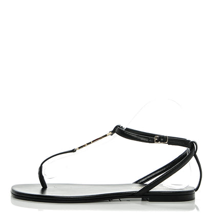 Saint Laurent Calfskin Nu Pieds 05 Sandals 36 Black 1 of 7