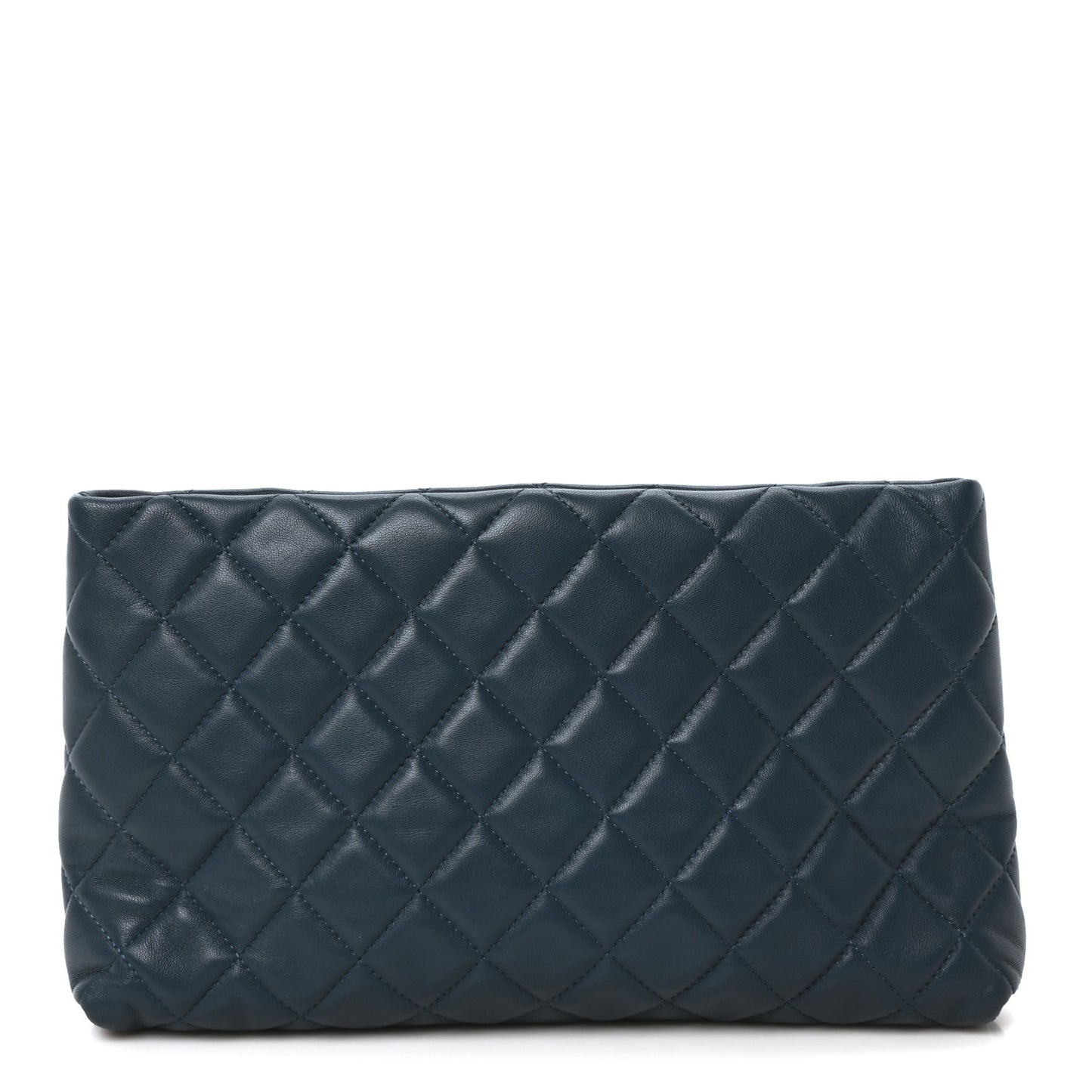 Lambskin Quilted Clutch  Turquoise