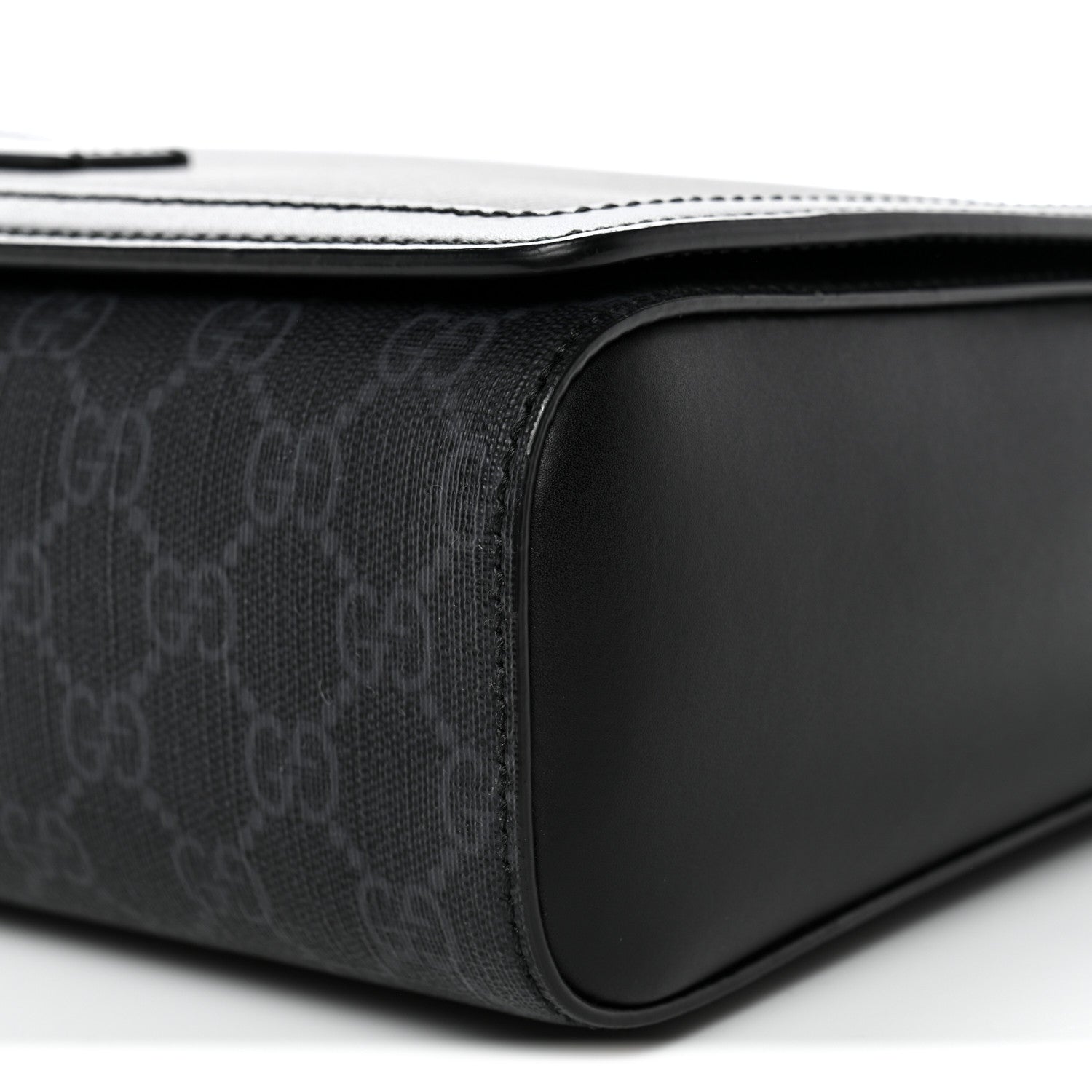 Gucci GG Supreme Monogram Appia Calfskin Web Crossbody Bag Black Grey 10 of 10