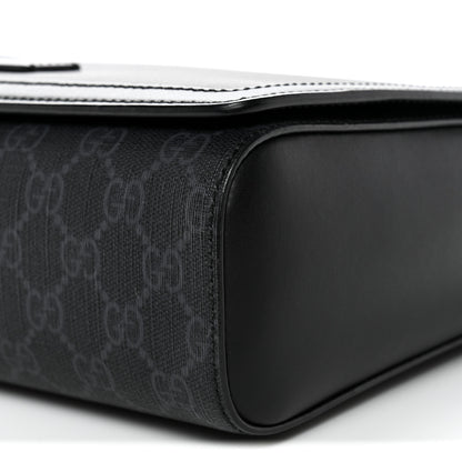Gucci GG Supreme Monogram Appia Calfskin Web Crossbody Bag Black Grey 10 of 10